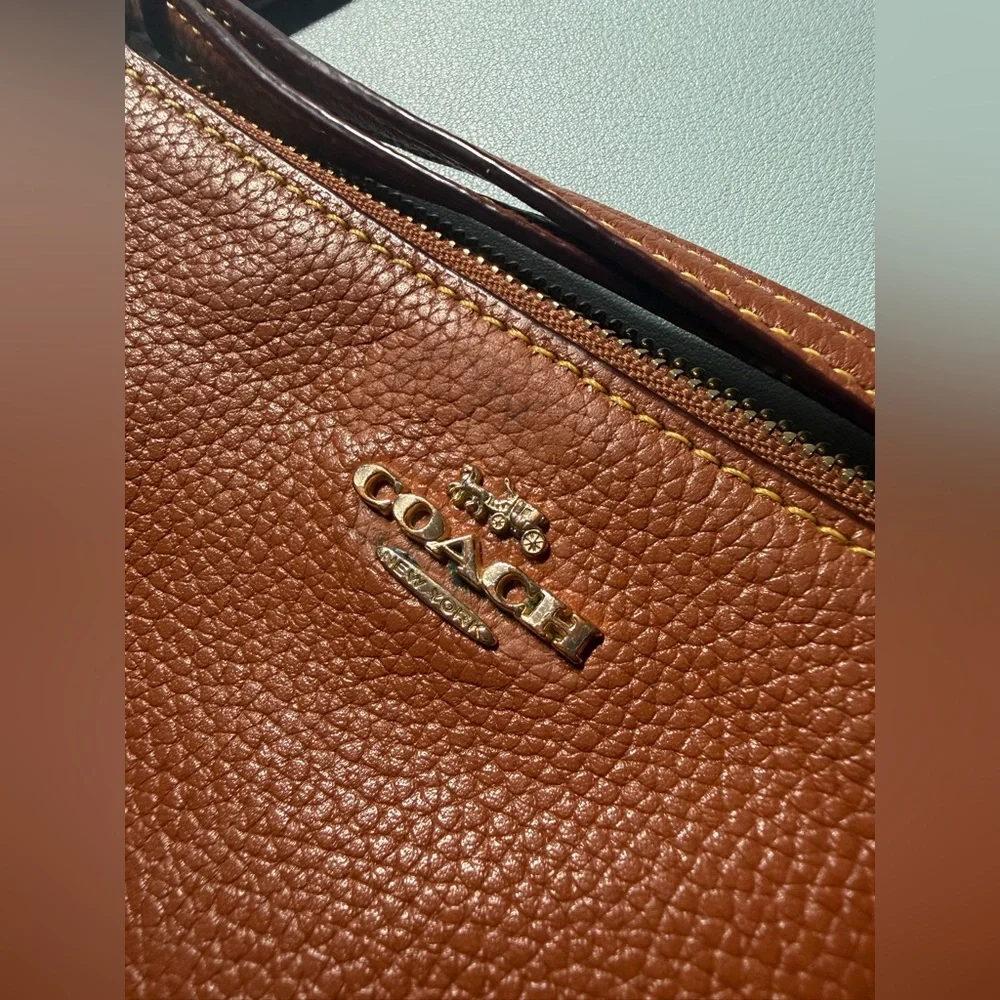 Coach Tan Leather Zip Wristlet - Picture 3 of 9